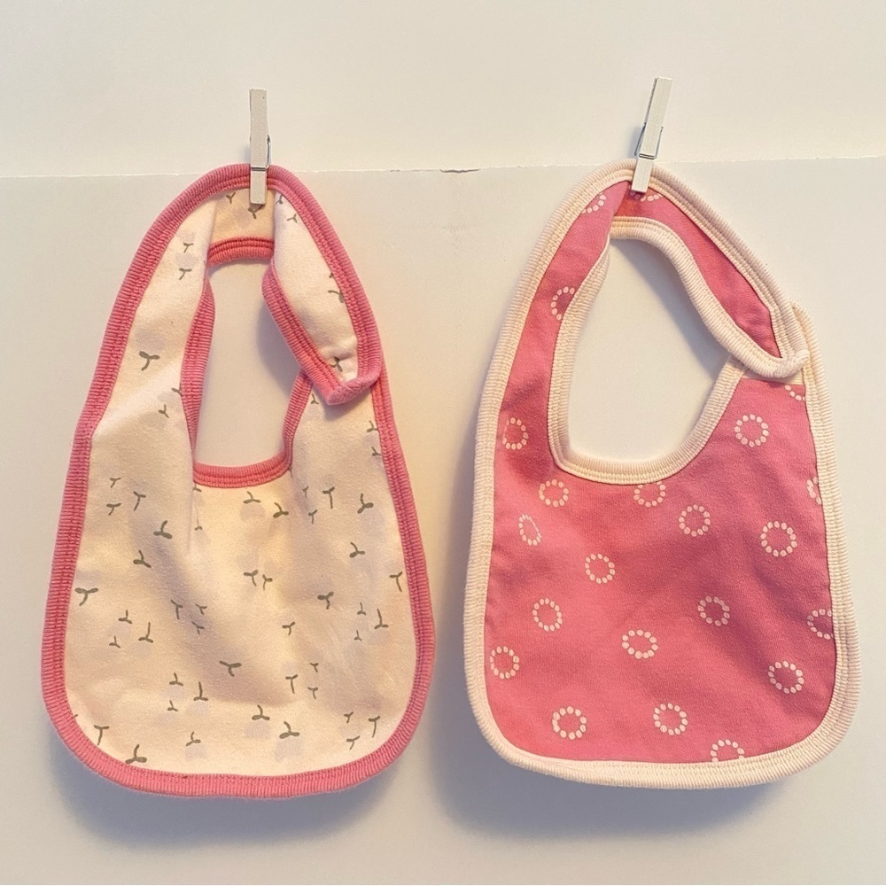 Cloud Island Baby Girl Pink Dribble Bibs Set Of 2